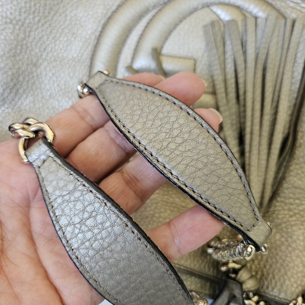 EUC Gucci Soho Metallic Gold Shoulder Bag - Picture 8 of 16
